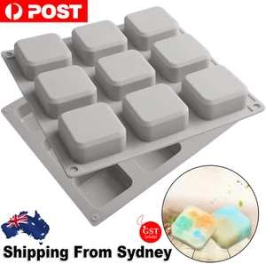 9 Grid DIY Silicone Soap Mold Handmade Soap Making Square Moulds Tools AU Stock - Picture 1 of 11