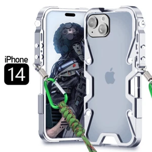 Für iPhone 14/14 Pro Rock Punk Style Design Metall Handy Rand Stoßstange Rahmen Hülle - Bild 1 von 31