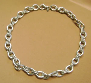 COLLAR GARGANTILLA UNISEX 18" ESLABONES LISOS Y TEXTURIZADOS GRUESO MILOR ACERO INOXIDABLE - Imagen 1 de 9