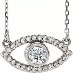 Collar de plata esterlina zafiro para mal de ojo de 16 - Imagen 1 de 2
