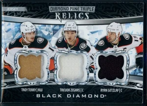 2022-23 Black Diamond Diamond Mine Triple Relics #GTZ T. Terry/T. Zegras/Getzlaf - Picture 1 of 2