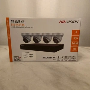 Hikvision EKI-K41T44 Black 4-Channel Night Vision 4K Network Video Recorder Kit - Picture 1 of 4