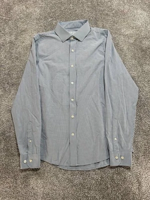 Rhone State Of Mind Dress Shirt Mens Medium Gray Micro Check Button Up Business - Image 1 of 4