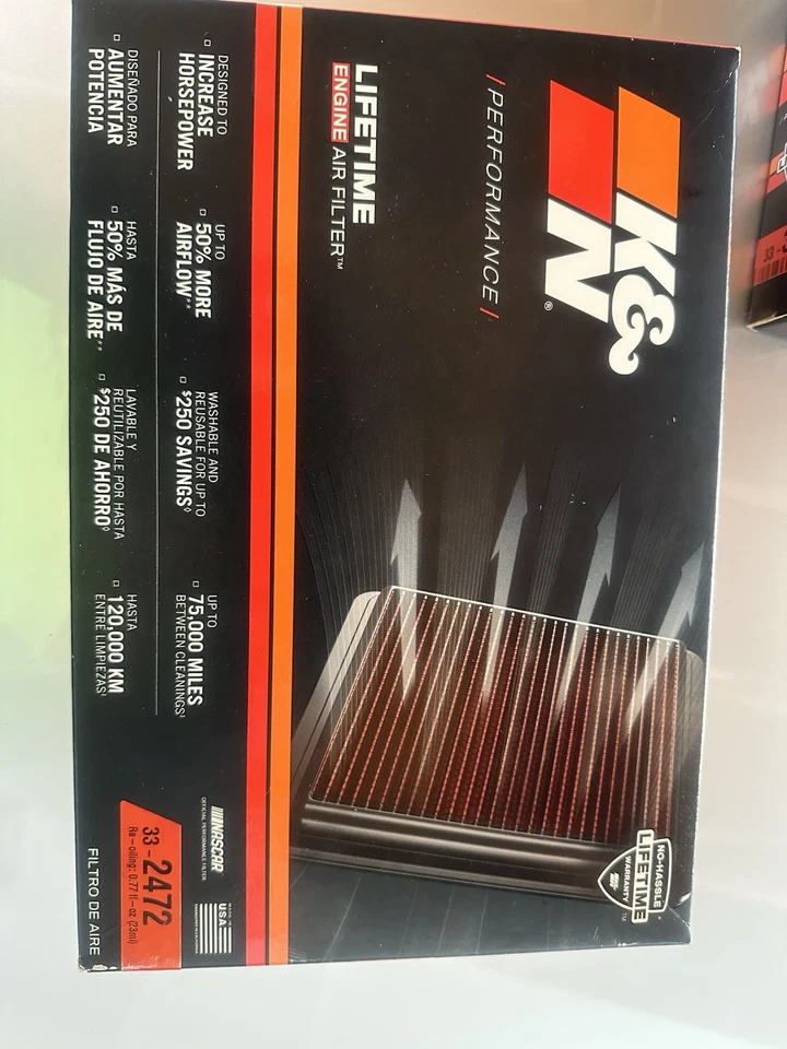 Filtro de admisión de aire K&N 33-2472 para Hyundai Veloster Accent Kia Soul Rio 2012-2017 Foto 1 de 1