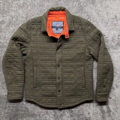 Tommy Hilfiger Jacket Mens Medium Green Olive Drab Full Zip Wool Blend Quilted - Image 1 of 4