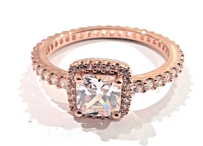 Anillo Pandora ROSA, elegancia atemporal, enchapado en oro rosa, circonita cúbica transparente Foto 1 de 4