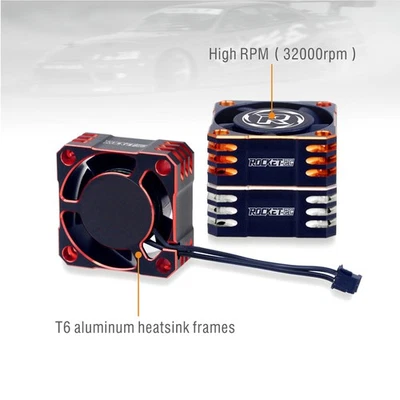 Rocket Metal Cooling Fan 32000RPM 25mm for 1/8 1/10 1/12 RC Car Brushless Motor - Image 1 of 4