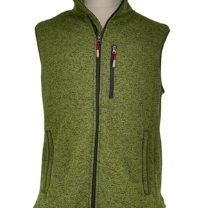 Orvis Men's XL Green Fleece Vest Full Zip Mock Neck Casual Outdoor - Picture 1 of 12