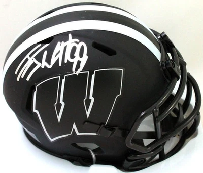 JJ Watt Autographed Wisconsin Badgers Eclipse Speed Mini Helmet - JSA W *Silver - Image 1 of 3