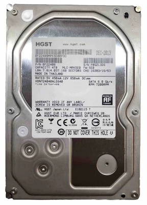 Hitachi HGST P/N 0F22408 | 4TB 7200RPM 6Gb/s 64MB 3.5" SATA HDD | Very Low Hours - Image 1 of 4
