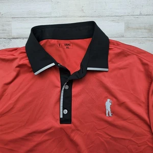 USAG U Suck At Golf Poloshirt Herren XL rot Performance Stretch gesticktes Logo - Bild 1 von 5