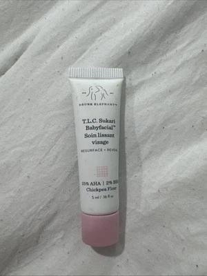 New DRUNK ELEPHANT TLC Sukari Babyfacial  Facial AHA BHA 0.16 Fl oz/5ml Mini - Image 1 of 3