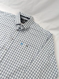 Wrangler George Strait Hemd Herren XL weiß Micro kariert Cowboy Cut Button Down - Bild 1 von 8