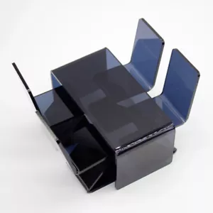 1 set 1/12 casa delle bambole miniature mini mobili tavolo da pranzo sedia plastica - Foto 1 di 7