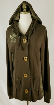 Cruel Girl Mujer Sudadera con Capucha Marrón Abotonada Bolsillos Bordados XL Foto 1 de 4