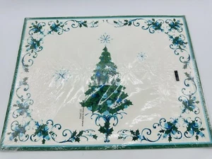 Hallmark Vintage Christmas Paper Placemats Tree Opened Package Set of 7 - Picture 1 of 7