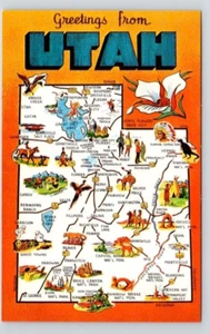 POSTAL MAPA DE SALUDOS DE UTAH - Imagen 1 de 2