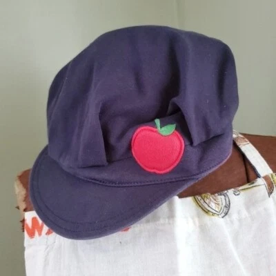 GYMBOREE Girls 5-7 blue newsboy cap apple - Image 1 of 4