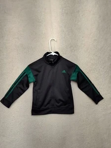 Adidas Toddler Sweatshirt 5 Black Fleece Long Sleeve Full Zip Activewear - Picture 1 of 17