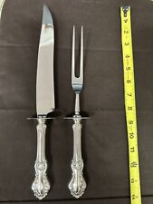 1948 Whiting Georgian Shell Sterling Handle Large 2 Piece Roast Carving Set