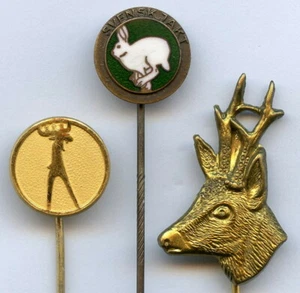 Sweden Hunting Federation 3 Badge Pin Nice Grade !!! - Picture 1 of 2