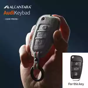 Alcantara Car Key Case Bag Cover For Audi A3 A4 A5 A6 A7 Q3 Q5 S6 B6 B7 B8 C6 8P - Picture 1 of 18