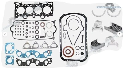 92-95 Honda Civic Del Sol 1.5L SOHC D15Z1 JUNTA COMPLETA JUEGO DE RODAMIENTOS GRAFITO Foto 1 de 4