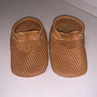 Freshly Picked Basket Weave Moccasins Crib Shoes - Image 1 of 4