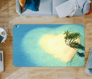 3D Love Island Ocean Trees NA12554 Game Rug Mat Elegant Photo Carpet Mat Fay