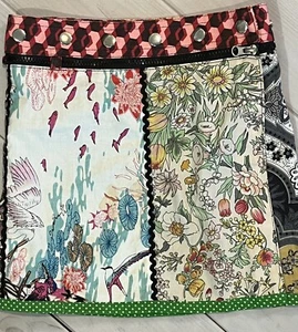 Zand Amsterdam Floral Reversible Boho Punk Adjustable OS Snap Zip Skirt 13.5’” B - Picture 1 of 10
