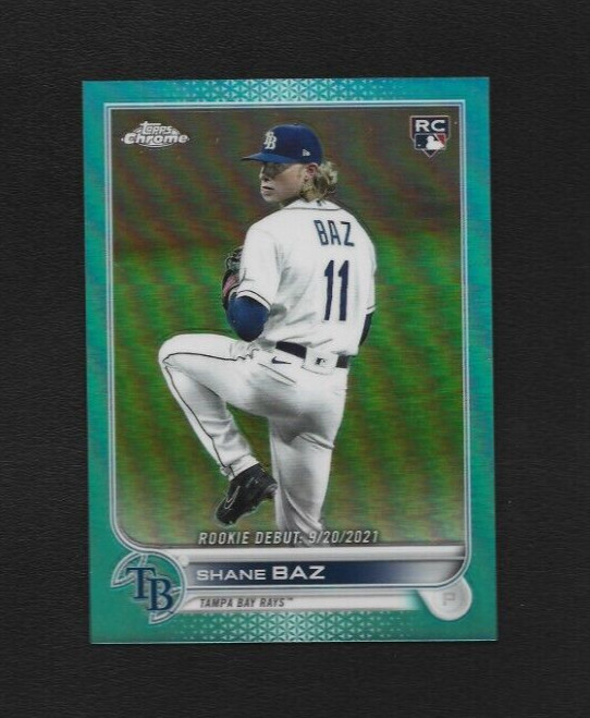 2022 Topps Chrome Update Shane Baz Rookie Debut USC175 Aqua Refractor 222/250
