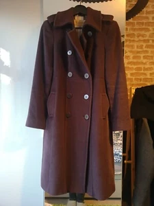 Paul Costello Kollektion Designer Wollmantel Pflaume UK 10 - Bild 1 von 16