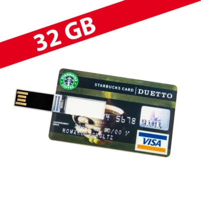 CLE CARDAN LIGHT EUROPE 32 GB Speicherkarte in Scheckkartenform Starbucks Card USB