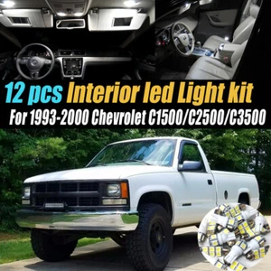 12Pc White Car Interior LED Light Bulb Kit for 1993-2000 Chevy C1500/2500/3500 - Foto 1 di 9