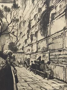 Ephraim Moses Lilien Klagemauer Jerusalem Antik Gravur / Radierung / Druck - Bild 1 von 9