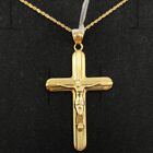 Pendant And Chain Gold 18k 750 Mls. Cross With Christ 42,9 MM