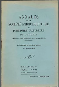 SOCIÉTÉ D'HORTICULTURE de l'Hérault Coléoptères par SCHAEFER et De PUYSÉGUR 1955 - Picture 1 of 11