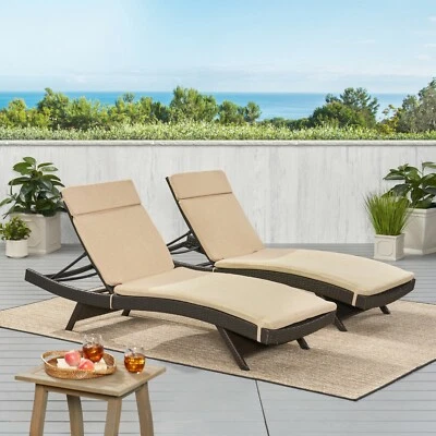 Albany Outdoor Fabric Chaise Lounge Cushions (Set of 2) *CUSHIONS ONLY* - Image 1 of 4