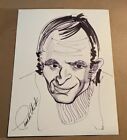 Charlton Heston Autographed Caricature Drawing 8 1/2?X 11?