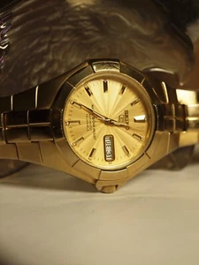Seiko 5 (7S36-20JO) Automatic 23 JEWEL WATCH IN GOLD - READ DESCRIPTION ! - Picture 1 of 13