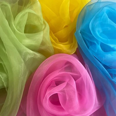 160cm Wide Crystal silkly Organza wedding drape Material dress DIY 28 colors - Image 1 of 4