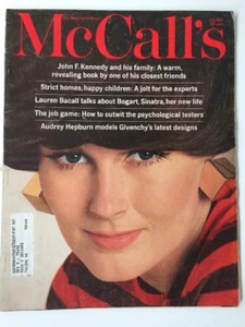 McCall's Magazine Mid Century Modern Fashion Ads July 1966 JFK, Bacall, Hepburn - Picture 1 of 12
