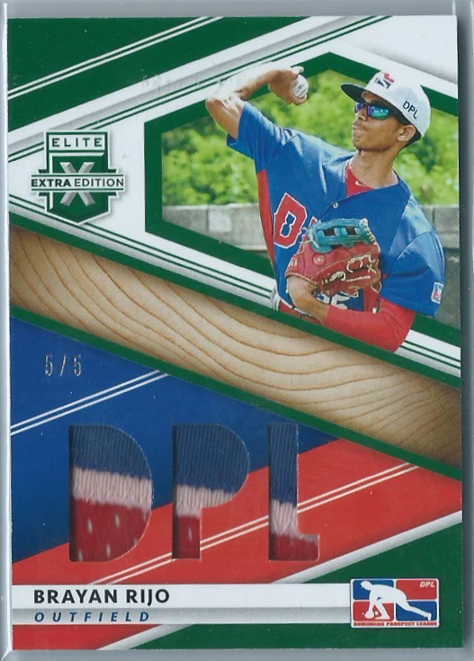 Brayan Rijo 2020 Elite Extra Edition DPL Materials Emerald Patch #'d 5/5 #DPM-BR - Image 1 of 1