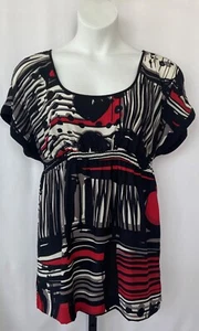 Matty ladies size L tunic blouse with multicolor print. - Picture 1 of 7