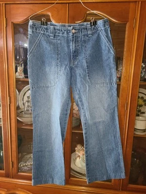 Pantalones de mezclilla vintage Jordache Bootcut talla 9/10 elásticos lavado ligero desgastados Foto 1 de 4