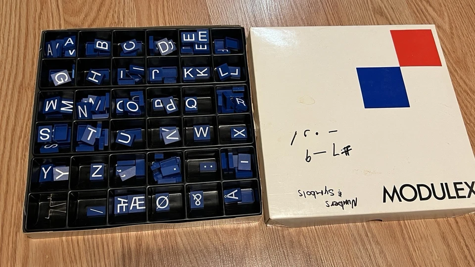 Vintage Modulex Uppercase Letter Lot Boxes 1980s-90s Tiles BLUE 4-tall/20mm - Image 1 of 1