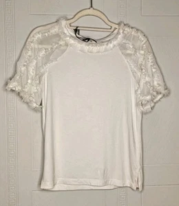 Kobi Halperin Betsy Ruffle Trim Top White Size XS NWT Boho Romantic - Picture 1 of 13
