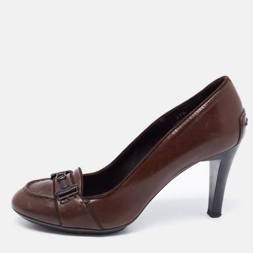 TOD’S Mocassino decolte Tod's in pelle marrone scuro doppia T misura 37 5