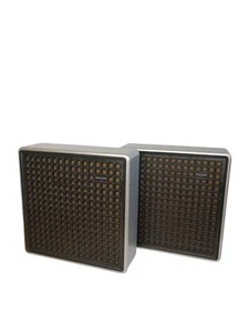 Vintage Philips Lautsprecher Boxen Schwarz/ Silber 35 W 4 Ohm 2 Pin Din - Bild 1 von 5