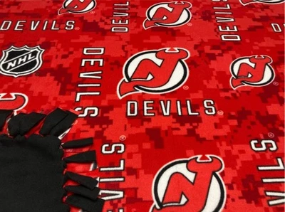 New Jersey Devils (New) Fleece Blanket-No Sew Fleece Blanket-Large - Image 1 of 4